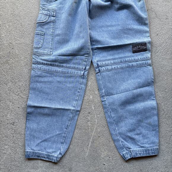 Deadstock 90s Dockers Jeans Mens 28x30 Pleated Denim Levis Cargo Tapered Vintage - Picture 3 of 13